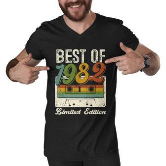 Retro Best Of 1982 Cassette Tape 40Th Birthday Decorations Men V-Neck Tshirt - Monsterry