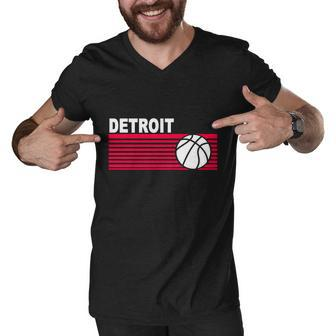 Retro Detroit Basketball Classic Logo Men V-Neck Tshirt - Monsterry DE