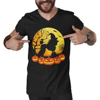 Retro Dog Lovers Funny Poodle Halloween Costume Men V-Neck Tshirt - Thegiftio UK