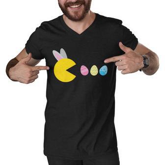 Retro Easter Egg Hunt Game Men V-Neck Tshirt - Monsterry