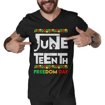 Retro Junenth Since 1865 Black History Month Freedom Day Men V-Neck Tshirt - Thegiftio UK