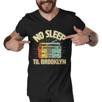 Retro No Sleep Til Brooklyn Men V-Neck Tshirt - Monsterry CA