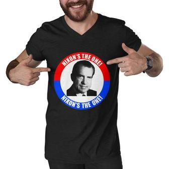 Retro Richard Nixon Nixons The One Presidential Campaign Men V-Neck Tshirt - Monsterry DE