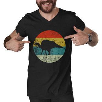 Retro Vintage Ouranosaurus Men V-Neck Tshirt - Monsterry