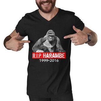 Rip Harambe Gorilla Cincinnati Zoo Men V-Neck Tshirt - Monsterry UK