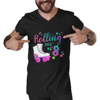 Roller Skate Birthday Shirt 5Th 80S Outfit Decades Party Men V-Neck Tshirt - Monsterry DE