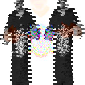 Samurai Mask Anime Demon Bushido Warrior Aesthetic Japanese Men V-Neck Tshirt - Thegiftio