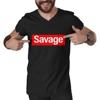 Savage Logo Tshirt Men V-Neck Tshirt - Monsterry CA