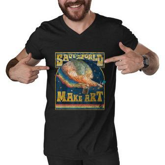 Save The World Make Art Painters Graphic Artists Potters Men V-Neck Tshirt - Monsterry AU