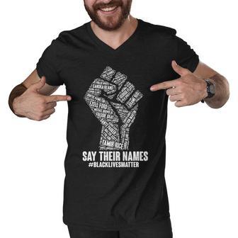 Say Their Names Blacklivesmatter Tshirt Men V-Neck Tshirt - Monsterry UK