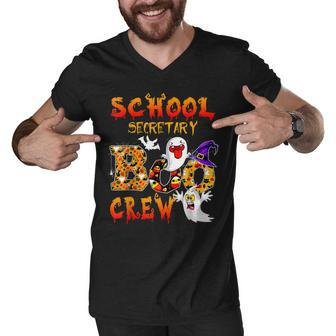 School Secretary Boo Crew Halloween School Men Women Kid Men V-Neck Tshirt - Seseable