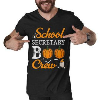 School Secretary Boo Crew Halloween School Office Squad Men V-Neck Tshirt - Seseable