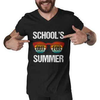 Schools Out For Summer Funny Gift Men V-Neck Tshirt - Monsterry UK