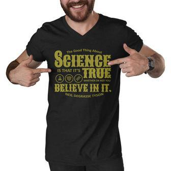 Science Is True Whether You Believe It Or Not Tshirt Men V-Neck Tshirt - Monsterry UK