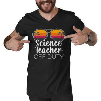 Science Teacher Off Duty Sunglasses Beach Sunset V2 Men V-Neck Tshirt - Seseable