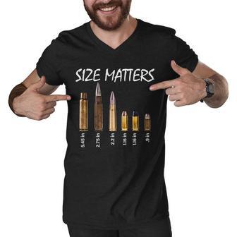 Size Matters Guns And Bullets Tshirt Men V-Neck Tshirt - Monsterry