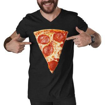 Slice Of Pepperoni Pizza Men V-Neck Tshirt - Monsterry