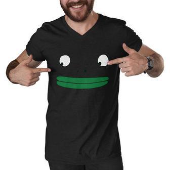 Smiling Friends Mr Frog Face Men V-Neck Tshirt - Monsterry CA