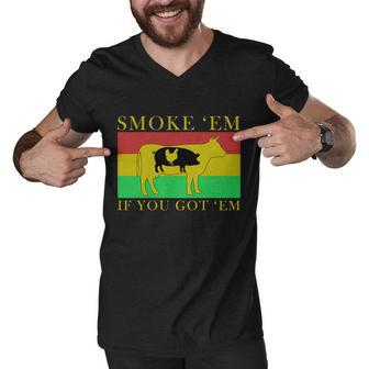 Smoke Em If You Got Em Tshirt Men V-Neck Tshirt - Monsterry DE