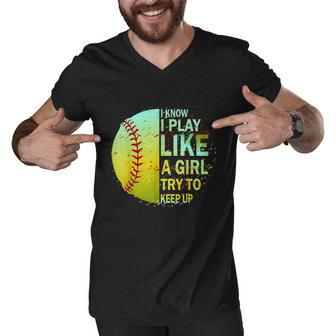 Softball Shirts For Girls | Softball Tshirt Men V-Neck Tshirt - Monsterry