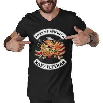 Son Of America - Navy Veteran Men V-Neck Tshirt - Monsterry