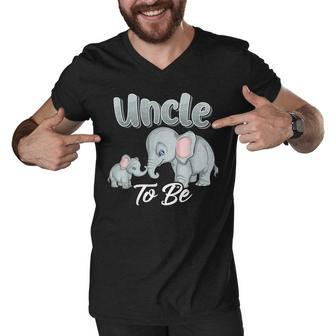 Soon Uncle To Be Elephants For Baby Shower Gender Reveal Men Men V-Neck Tshirt - Thegiftio UK