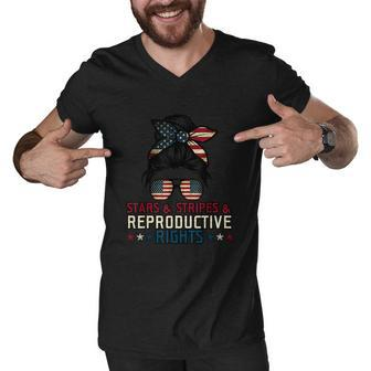 Stars Stripes Reproductive Rights American Flag V5 Men V-Neck Tshirt - Monsterry