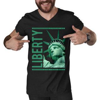 Statue Of Liberty Men V-Neck Tshirt - Monsterry