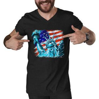 Statue Of Liberty Usa Men V-Neck Tshirt - Monsterry CA