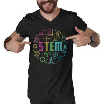 Stem Science Technology Engineering Math Teacher Gifts Men V-Neck Tshirt - Seseable