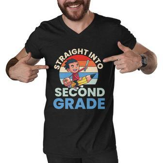 Straight Into 2Nd Grade First Day Of School Back To School Men V-Neck Tshirt - Monsterry AU