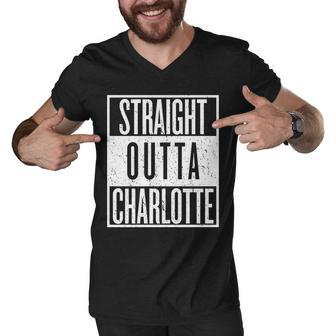 Straight Outta Charlotte Men V-Neck Tshirt - Monsterry