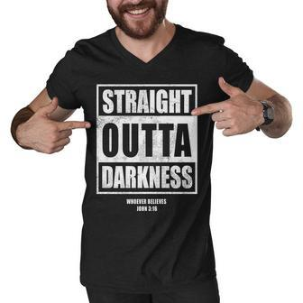 Straight Outta Darkness Men V-Neck Tshirt - Monsterry DE