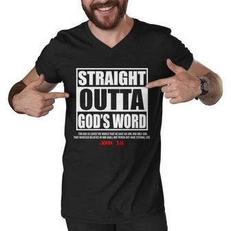 Straight Outta Gods Word John 316 Tshirt Men V-Neck Tshirt - Monsterry CA