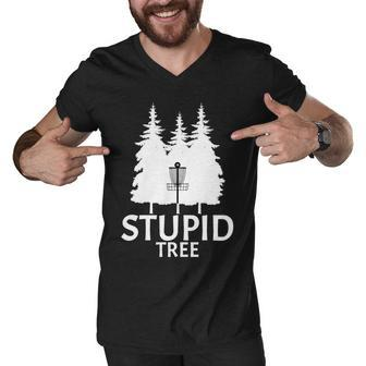 Stupid Tree Disc Golf Tshirt Men V-Neck Tshirt - Monsterry CA