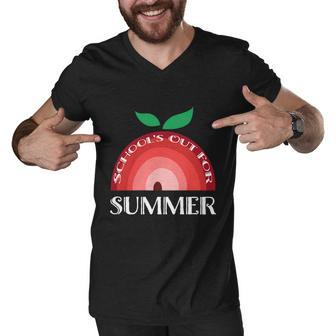 Summer Break 2022 Retro Summer Break Schools Out For Summer Funny Gift Men V-Neck Tshirt - Monsterry DE