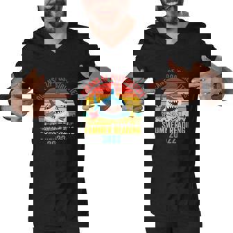 Summer Reading 2022 Vintage Retro Teacher Shark Book Graphic Design Printed Casual Daily Basic Men V-Neck Tshirt - Thegiftio