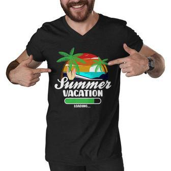 Summer Vacation Loading Of School Teacher Men V-Neck Tshirt - Seseable