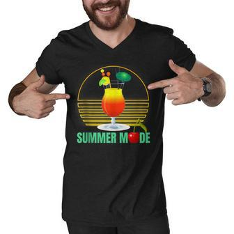 Summer Vacay Mode Cute Cocktail Beach Dreams V3 Men V-Neck Tshirt - Seseable