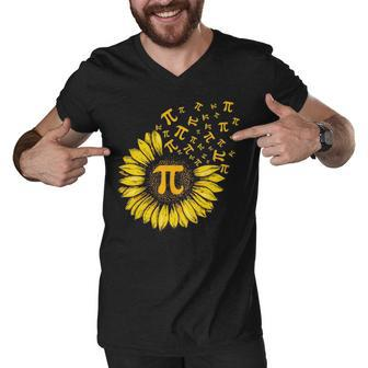 Sunflower 3 14 Pi Number Symbol Math Science Men V-Neck Tshirt - Thegiftio UK