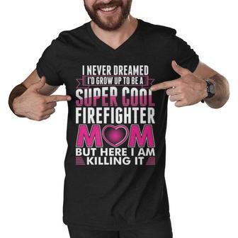 Super Cool Firefighter Mom Men V-Neck Tshirt - Thegiftio UK