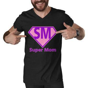 Super Mom Graphic Design Printed Casual Daily Basic Men V-Neck Tshirt - Thegiftio UK