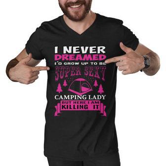 Super Sexy Camping Lady Men V-Neck Tshirt - Monsterry CA