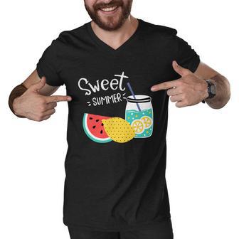 Sweet Summer Watermelon Lemonade Men V-Neck Tshirt - Monsterry