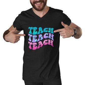 Teach Compassion Teach Kindness Teach Confidence Graphic Shirt Men V-Neck Tshirt - Monsterry UK