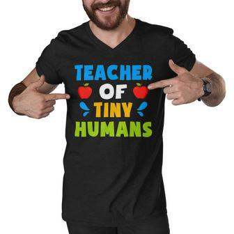 Teacher Of Tiny Humans Shirt Teacher Appreciation Day Cute Men V-Neck Tshirt | Seseable UK