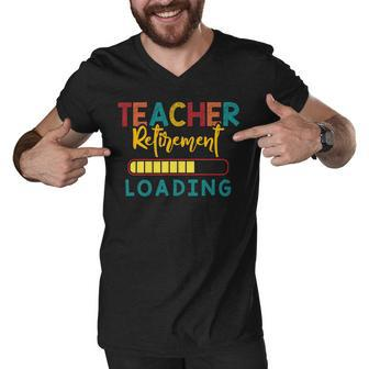 Teacher Retirement Loading - Funny Vintage Retired Teacher Men V-Neck Tshirt - Seseable