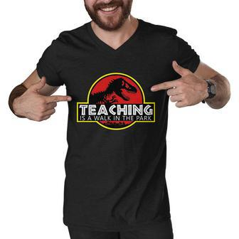 Teaching Is A Walk In The Park Men V-Neck Tshirt - Monsterry