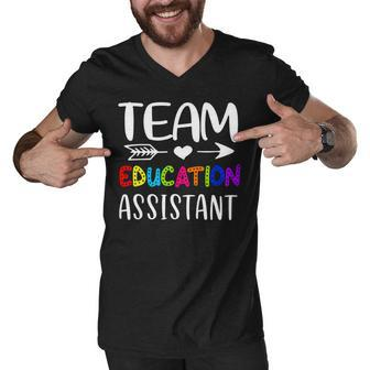 Team Education Assistant - Education Assistant Teacher Back To School Men V-Neck Tshirt - Seseable