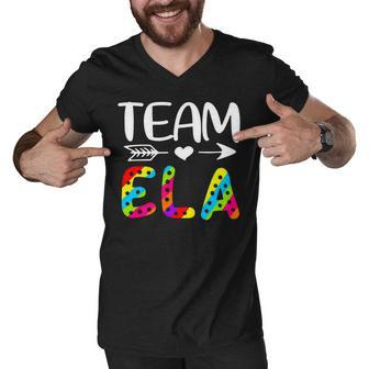 Team Ela - Ela Teacher Back To School Men V-Neck Tshirt - Seseable